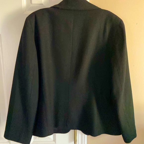 Vintage Talbots Women’s Classic Black Wool Plus Size Blend Blazer Size 16 Office - Picture 2 of 4